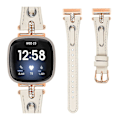Pikkukuva 2 / 5: Tyyppi B Fitbit Versa 4/Sense 2 -kellon rannekkeelle aitoa lehmännahkaa (ruusukultainen solki) Style D