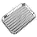 Miniatyrbilde 1 av 5: Rustfritt stål brett Rektangulært stekt fiskefat med hull Dampbrett Non-stick bakebrett(35,5*25,5cm)