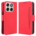 For ZTE Blade V70 nubia V70 Leather Case Wallet Case with Multiple Card Slots - Red (Red)