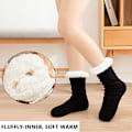 Miniatyrbilde 4 av 8: Herre Fuzzy Slipper Sokker Vinter Koselig Fluffy Cabin Varm Myk Fleece Fôr Tykk Komfortabel Strikket Sklisikker Jul Hjemmesokker Kaffe färg