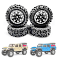 Miniatyrbilde 5 av 5: 4 stk. 1.0 Dekk Og Metall Beadlock Felger For 1/24 Rc Bil, svart