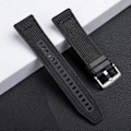 Miniatyrbillede 5 af 5: Type B Universal 22mm Åndbar Vævet Lærreds Udskiftningsrem Justerbar Smartwatch Rem Style C