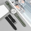 Miniatyrbillede 4 af 5: Type B Universal 22mm Åndbar Vævet Lærreds Udskiftningsrem Justerbar Smartwatch Rem Style B