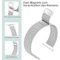 Miniatyrbild 3 av 6: 2 Stycken Armband Kompatibla med Apple Watch Armband, Dubbel Magnet Justerbart Rostfritt Stål Metall Kompatibelt med iWatch Armband Se Ultra Serien Starlight + Black 38/40/41mm
