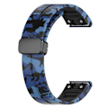Pikkukuva 5 / 5: Tyyppi H Garmin Fenix 7/Forerunner 965/955/945/935 kellon ranneke musta solki 22mm Camouflage Style F
