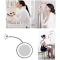 Miniatyrbild 5 av 5: Svanhalsförstorings spegel 10x förstoring LED-belyst kraftfull sugkopp roterande 360 grader dagsljus batteri