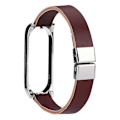 Pikkukuva 1 / 4: Xiaomi Mi Band 7 / Band 7 NFC -rannekkeelle nahkainen kellon ranneke kellokotelolla Style E