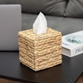 Miniatyrbillede 3 af 5: Servietholder i flettet rattan - firkantet - Boheme-inspireret vævsæskeholder - Servietholder i flettet ansigt til bord og badeværelse (firkant)