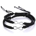 2x Åttaformad Oändlighetskärlek Matchande Armband Justerbart Flätat Rep för Par
