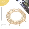 Miniatyrbillede 2 af 5: Boho Lagdelt Link Anklets Sequin Hjerte Ankelkæder Strandfod Smykker til Kvinder og Piger