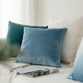 Miniatyrbillede 4 af 5: 2 Pudebetræk Fløjl Dekorative Sofa Pudebetræk Super Glat Blød Komfortabel Dekoration Hjem Stue Soveværelse til Sofa 50X50CM Blå Turkis