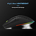 Miniatyrbillede 2 af 5: 65G (2,29oz) Trådløs Letvægts Gaming Mus med 3200DPI, RGB Baggrundsbelysning og 7 Programmerbare Knapper