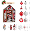 Miniatyrbild 2 av 5: Julgransprydnad Set, 70-pack Shatterproof Blandade Julgransprydnader med Hängande Rep för Juldekorationer Hemfest