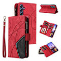 Miniatyrbillede 1 af 5: Multi-funktionelt Etui til Samsung Galaxy A16 Etui Lynlås Pung Læder Telefon Cover Stativ Red