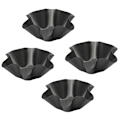 Miniatyrbillede 2 af 5: 4 stk. bølgede bageforme, kageform med non-stick belægning, 6 tommer kulstofstål blomsterformet bageplade
