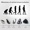 Miniatyrbillede 3 af 5: Kablet lodret mus, lille ergonomisk mus med høj præcision optisk mus 800/1200/1600 DPI, 6 knapper, [Til små hænder] - Sort-blå