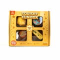 4-delad guldig Squishy Fun Box, kompakt matglitter och dumpling sensorisk stresslindrande presentförpackning