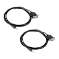 Miniatyrbillede 1 af 5: 2X DB9 9 Pin VGA Hun Kabel, DB 9 Hun til 3,5 mm (1/8In) Stereo Han Serielt Datakabel - 1,8 meter
