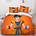Pikkukuva 2 / 5: Dragon Ball Goku Premium -vuodevaatesetti piilovetoketjulla - 3-osainen anime-pussilakanasetti upealla 3D-painatuksella ja tyynyliinoilla, pojille ja Double200x200cm