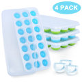 Miniatyrbilde 1 av 5: Silikon isbitform 4 stk, isbitform med lokk og klips isbitbrett isbit, BPA-fri