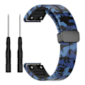Pikkukuva 2 / 5: Tyyppi H Garmin Fenix 7/Forerunner 965/955/945/935 kellon ranneke musta solki 22mm Camouflage Style F