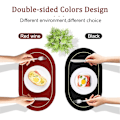 Miniatyrbild 2 av 5: Faux läder placemats set om 4 - Dubbelsidig färg oval design matbord mattor vattentät tvättbar värmebeständig inomhus