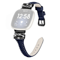 Pikkukuva 1 / 5: Tyyppi C Musta Solki Ranneke Fitbit Versa 3/4/Sense/Sense 2 Perhosliittimellä Älykellolle Style A