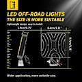 Miniatyrbillede 3 af 4: Arbejdslys 48w Led Forlygte Flood Spot Lampe Vandtæt Til Off-road Lastbil Båd Red