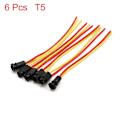 Miniatyrbilde 1 av 4: 2/3/5/8/10 stk T5 LED Sokkel Lampe Dashbord Indikator Lys Sokkel 2 Ledningspære Ledningsnett Ledningskontakt Erstatning for Bil Yellow 6Pcs
