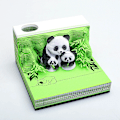 Miniatyrbillede 10 af 10: 3D Notesblok 2025 Ur-Kalender, Kreativ Skrivebordskalender DIY Notesblok, Panda 3D Kalender Riv Papir Udskæring Notesblok