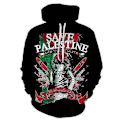 Miniatyrbillede 1 af 2: Gratis Palæstina Flag Tryk Hoodie Trøje TMW121-17 4XL