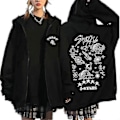 Miniatyrbild 1 av 2: Stray Kids Hoodies Skzoo Tryckta Jackor Skz Huvjacka Koreansk Kpop Konsert Kappa Stray Kids Sweatshirt Y2k Män Kvinnor-Yvan Black16 4XL