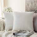 Miniatyrbillede 1 af 5: 2 Pudebetræk Fløjl Dekorative Sofa Pudebetræk Super Glat Blød Komfortabel Dekoration Hjem Stue Soveværelse til Sofa 50X50CM Hvid