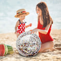 Miniatyrbillede 5 af 5: 5 Strandbolde Gigant Poolbolde Gigant Blinkende Oppustelige Strandbolde Svømmepølbadestrand Legetøj - Lilla