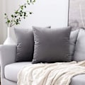 Miniatyrbillede 1 af 5: 2 dekorative fløjls pudebetræk sofa pudebetræk super blødt dekoration hjem stue soveværelse til sofa 45X45CM mørkegrå