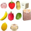 9-pack Squishy Squeeze Set-Klassisk Långsam Resning Squishy av Squeeze Jordgubbsknyte Äpple Banan Squishies Olika Designer, Töjbar Sensorisk B-9pcs-random