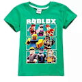 Miniatyrbilde 2 av 3: Ny Sommer Casual Kort Ermet T-skjorte Roblox Barn Bomulls T-skjorte Topp for Gutter og Jenter 110 Green