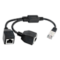 Pikkukuva 3 / 5: RJ45 1 uros - 2 naaras Ethernet-jakokaapeli Super Cat5, Cat6, Cat7 LAN Ethernet-verkolle Ext