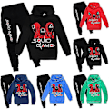 Miniatyrbillede 1 af 3: Squid Game Børne Unisex Hættetrøje Tops + Bukser Sæt_y Høj Kvalitet Black 15-16Years