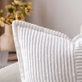 Miniatyrbillede 2 af 4: Fløjlsbetræk med striber, sæt med 2 superbløde boho-stribede pudebetræk, dekorative teksturerede pyntepuder, 20x20 tommer