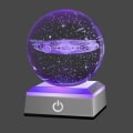 Miniatyrbild 1 av 5: 3D solsystem kristallkula nattlampa flerfärgad Decolamp för vetenskap astronomi rymden, tacksägelse julklapp idéer