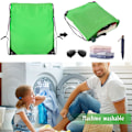 Miniatyrbillede 4 af 5: 2 stk. Lysegrønne snøre rygsække Sports Cinch Sack String Bags Snøre Gym Bag Draw String Rygsæk Bulk Svømning String Bags
