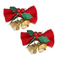 2 st. julklocka rosettdekoration – tygbandsprydnad – för presentförpackning & DIY-pyssel 2pcs D