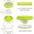 Miniatyrbillede 1 af 3: Citrus Lemon Orange Juicer, Manuel Håndpresser Med Indbygget Målekop Og Rivejern, Multifunktionel Manuel Juicer Med Reamers I Flere Størrelser Hvidløg G