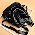 Miniatyrbild 2 av 3: Damryggsäck Väska PU Läder Anti-Stöld Handväskor Casual Axelväska Dammode Nitar Design Satchel Väskor Svart