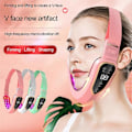 Miniatyrbillede 2 af 5: Ansigtsløftningsenhed LED Fotonterapi Ansigts Slankende Massager V-Line Pro pink