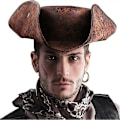 Pikkukuva 3 / 5: Merirosvohattu Naiset Tricorn Hattu Ruskea Merirosvohattu Miehet Nahka Keinonahkainen Hattu Vintage Hattu Rypytetty Hattu Kulunut