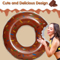 Miniatyrbild 5 av 5: Donut pool float uppblåsbar ring Donut pool ring Donut simring för strand pool - brun