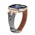 Pikkukuva 3 / 5: Tyyppi B Fitbit Versa 4/Sense 2 -kellon rannekkeelle aitoa lehmännahkaa (ruusukultainen solki) Style C