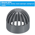 Miniatyrbillede 4 af 5: 2 tommer (ca. 5,1 cm) Atrium afløbsristdæksel, 3-pak runde udendørs UPVC kloakafløbsfittingadapter til dræningssystemer, grå